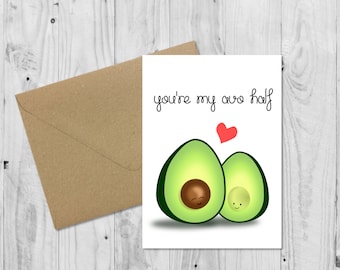 You're my other half Avocado Card • Avocado Pun • Avocado Gift Idea • Funny Avocado Card • Avocado Birthday • Avocado Anniversary