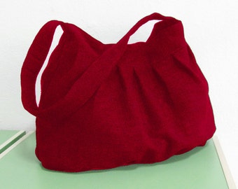 Sale - Deep Red Hemp/Cotton Bag - Shoulder bag, Diaper bag, Messenger bag, Tote, Travel bag, Women, Purse - Jill