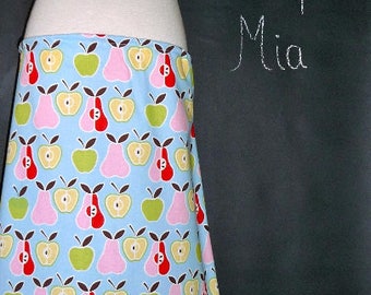 Sample SALE - Will fit Size XxS/XS - Ready to Mail - A-line SKIRT - Apples - Alexander Henry - by Boutique Mia