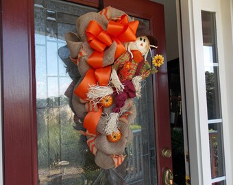 FALL WREATH-Fall Wreaths for Front Door-Fall Swags for Front Door-Fall Swag Wreath-Fall Swag-Thanksgiving Wreath-Fall Door Wreaths-Wreathes
