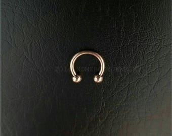 16g 14g Small Tiny Rose Gold Septum Ring Horseshoe Ring 316lvm Stainless Steel Smiley Piercing Lip Piercing Nipple Piercing