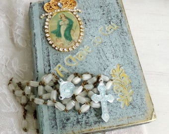 Vintage Portuguese prayer book Fatima rosary