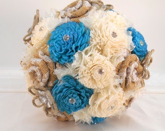 Floral Bouquet Petal Collar - Turquoise main image 1