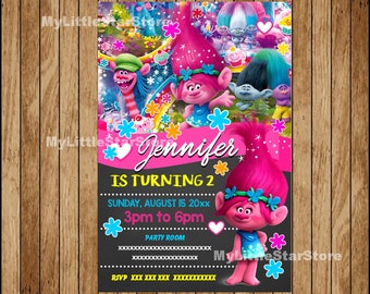 Trolls Invitation Trolls Poppy Party Birthday Party Biggest