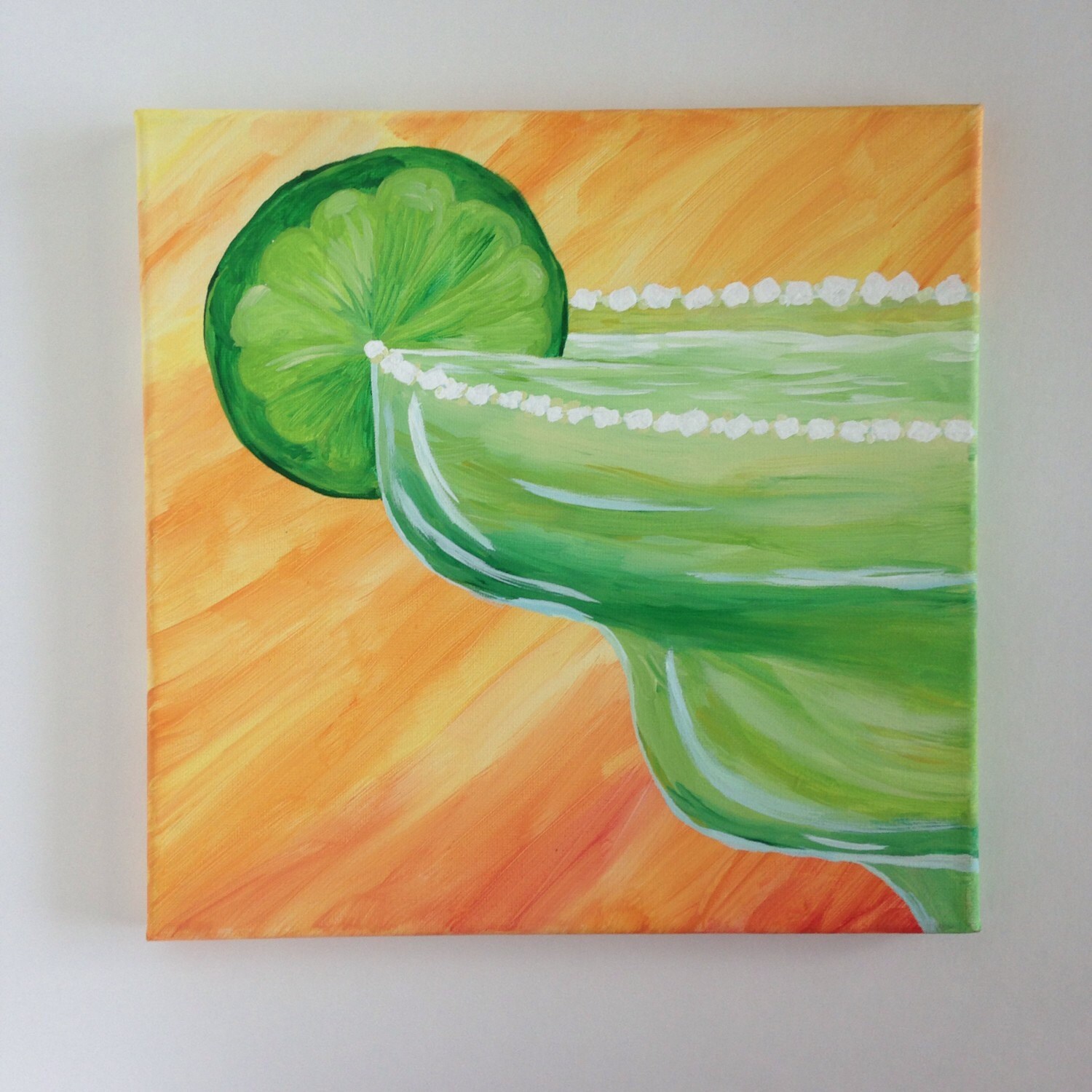 Margarita Original Painting Bar Art Canvas Tequila Lime
