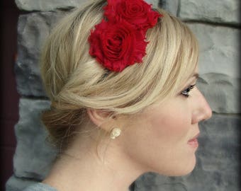 Red Headband for Women and Girls, Shabby Chic Style