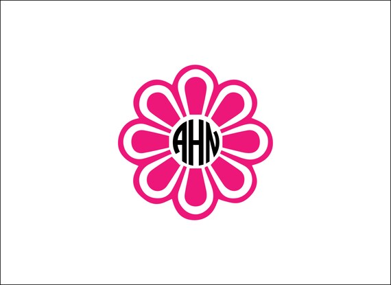 Download Daisy monogram digital download unique frame svg dxf eps