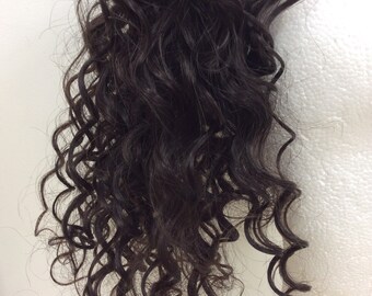 Human hair darkest brown (2) 14inch 61g scrunchie ponytail