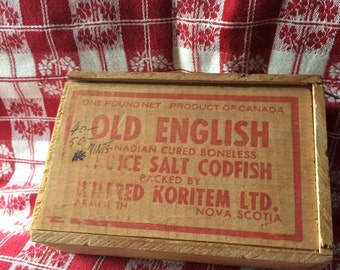 Vintage Decor / Resturant - Kitchen Decor/ Vintage Dovetail Wooden Salt Cod Fish Boxes