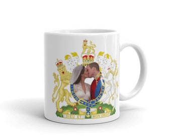 Prince William and Kate Wedding Kiss Ceramic Mug 11oz.