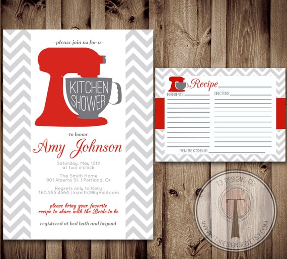 Kitchen Shower Invitation And Recipe Card Kitchen Shower Il 570xN Kitchen Shower Invitation And Recipe