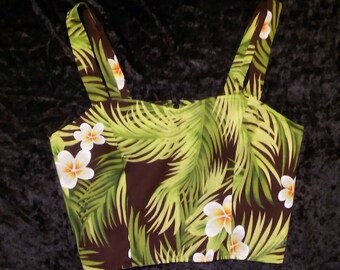 Pinup Floral 50'S Halter Top/ Crop top sz. Medium