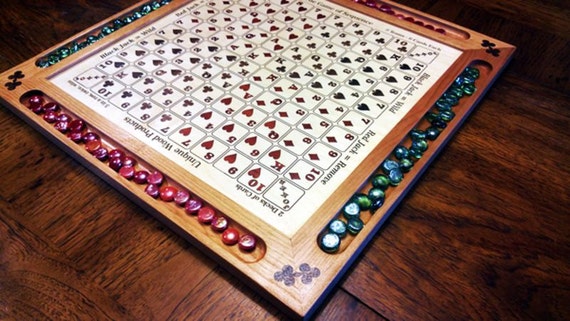 Wooden Sequence Board Game Inlaid Sequence Game Board 2 Wooden Sequence Board Game Inlaid Sequence Game Board 2