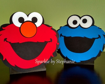 Elmo Centerpiece & Cookie Monster Centerpiece l Sesame Street Centerpiece l Elmo Party l Elmo Baby Shower l Balloon Centerpiece l Set of 2