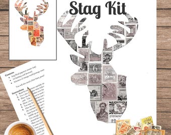 Stag Postage Stamp Art Kit
