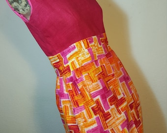 FREE AHIPPING 1960 Pop Art Mod Maxi Dress