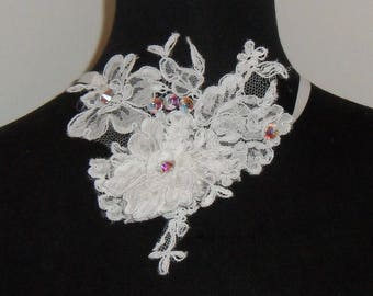 Wedding white lace necklace