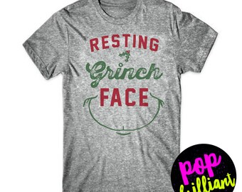 Grinch shirt, Christmas shirt, resting grinch face, red and green shirt, funny Christmas shirt, cute Christmas shirt, Christmas gift,