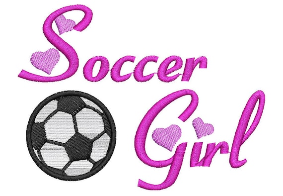 Soccer Girl Embroidery Design