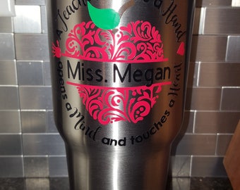 30 oz Stainless Steel Teacher Tumbler/Custom Teacher Tumblers/Custom Tumblers/Monogrammed Tumbler/ Gifts for her/Gifts for Him/Coffee Lovers
