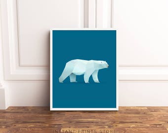 Geometric polar bear | Etsy