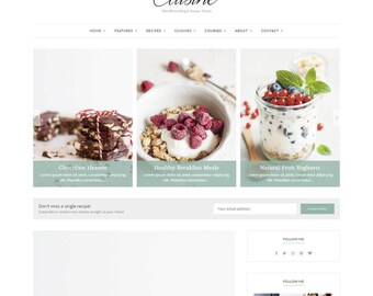 Cuisine - WordPress Theme - WordPress Recipe Theme - WordPress blog theme - Responsive WordPress theme - WordPress template - Feminine
