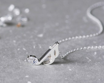 Music Note Necklace 925 Sterling Silver