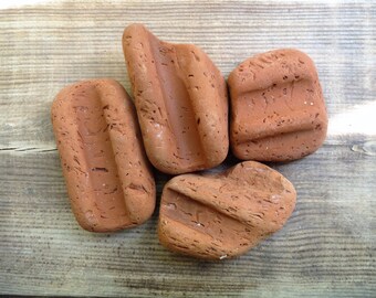4 pcs big sea bricks 3D Sea pottery Terracotta Pottery pieces Beach pottery scraps Broken pottery Beach clay Sea mosaic Natural sea finds