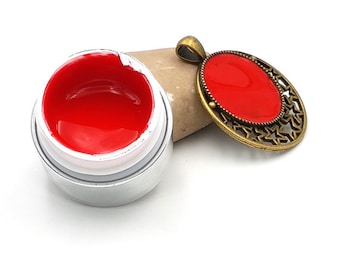 UV gel opaque red color for creations in resin