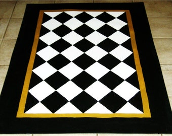 FLoorcloth / hand painted rug/ Country Primitive/ French Country