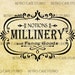 Digital Download Vintage Millinery Sign Transfer Clip Art; 1092