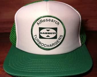 Vintage Garret AiResearch turbochargers snapback trucker hat