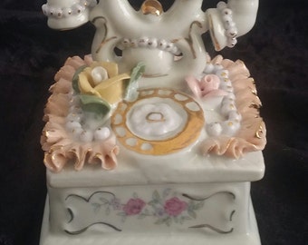 Vintage Telephone Trinket Jewelry Box