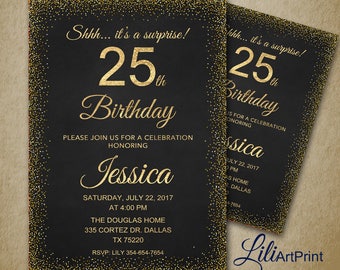 25th Birthday Invitation Card