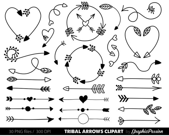 Download Arrows clip art tribal arrow clip art archery hand drawn