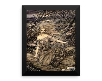 Arthur Rackham Vintage Art Print Reproduction Undine Framed poster