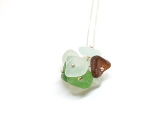 Sea Glass Necklace, Seaglass Jewelry, Beach Glass Necklace, Lake Bottle Jewelry, Lake Erie Beach Glass