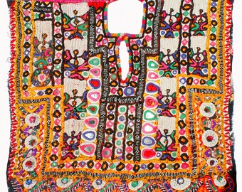 Vintage Banjara yoke,Appliques,Handmade embroidery dress design material,Embroidered Yoke Piece,vintage fabric,handicrafted patches.