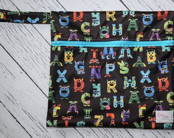 Small Wet Bag - Monster Alphabet