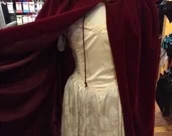 Lined Cloak - Wine Velvet