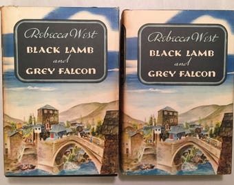 Black Lamb and Grey Falcon: A Journey through Yugoslavia - Rebecca West 2 Volumes w/ Slipcase (1941 HCDJ, 1st Edition, 1st Printing)