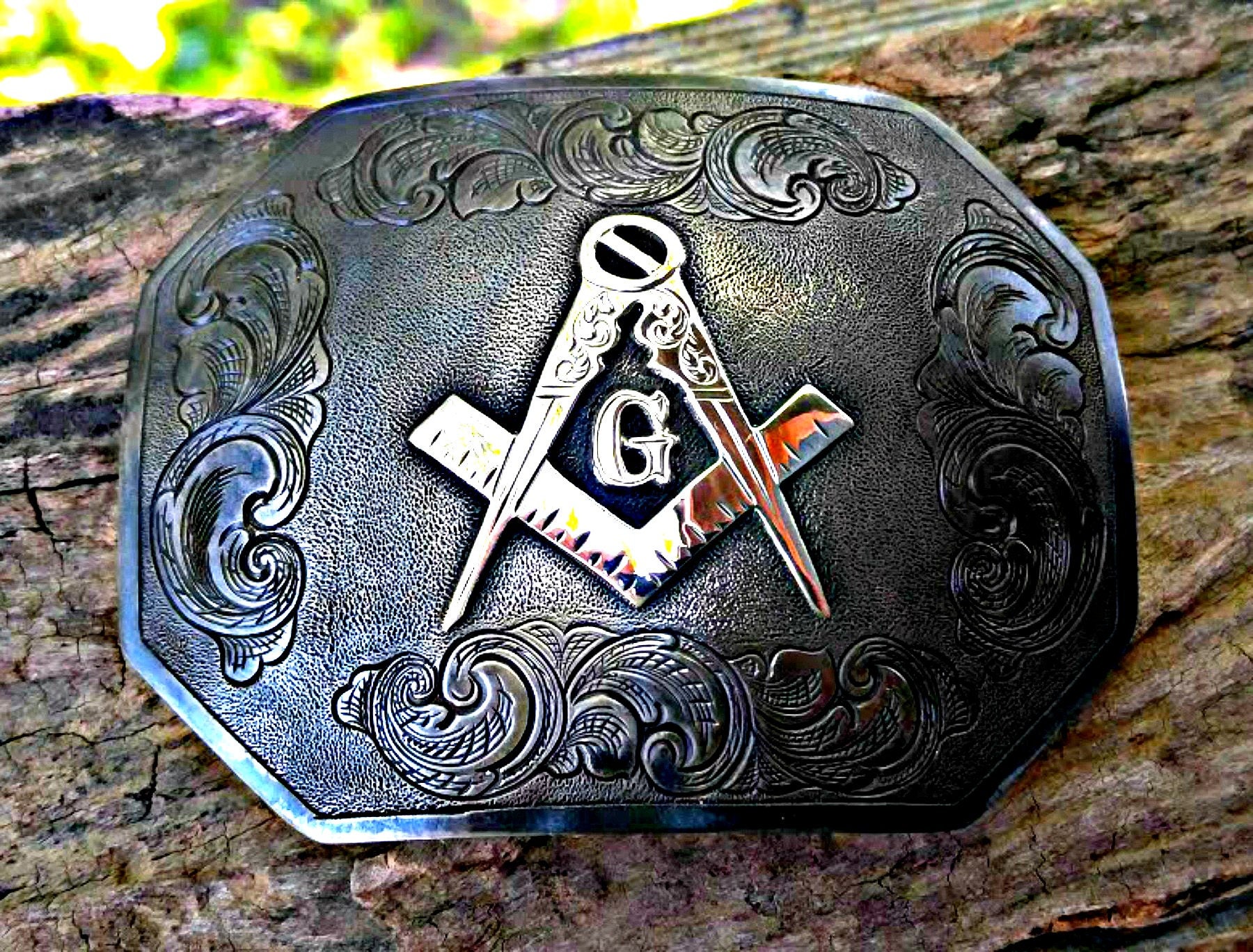 Masonic Belt Buckle Square and Compass Mens Belt Buckle