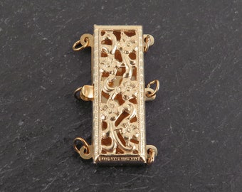 Gold Filled Square Rectangular Clasp 23mm - 3 Row
