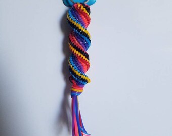 Boondoggle Large Spiral Stitch Lanyard, Colorful Gimp Rexlace Plastic Lacing Key Chain, Zipper Pull