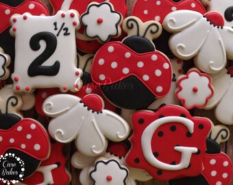 Ladybug birthday cookies - 1 dozen