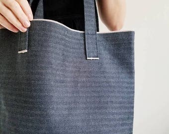 Market Tote - Denim Bag - Denim Tote Bag - Selvedge Denim - Herringbone Bag