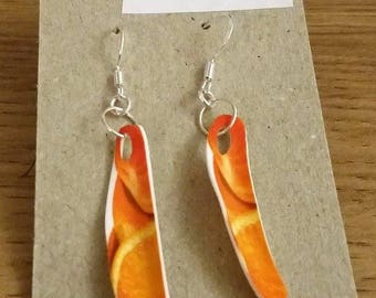 Recycled Yoghurt Can Orange Earrings