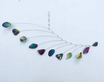 Large Hanging Mobile Art - READY TO SHIP - Great for Low Ceilings - Made With Organic Shapes and Interesting Textures