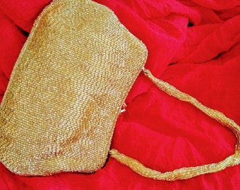 Walborg Gold Beaded Evening Bag