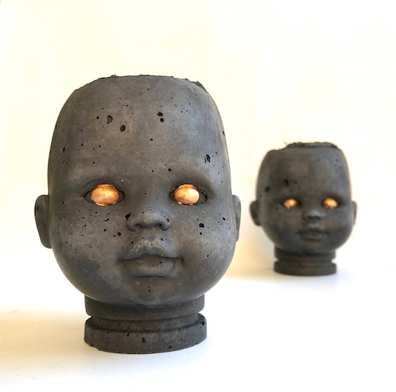 PeaboZombie Baby Doll Head Planter - Hypertufa